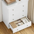 thumbnail image 6 of Homfa Dresser Chest, Modern Chest Organizer with 4 Drawers for Bedroom, White Finish, 6 of 7