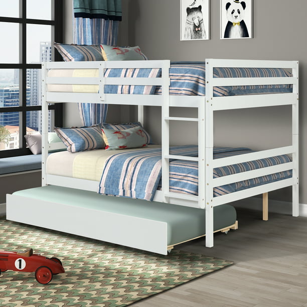 Full Over Bunk Bed With Trundle, Double Full Bunk Bed With Trundle