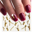 thumbnail image 2 of 1 hoja de cremallera dorada, diseños 3d, pegatinas para decoración de uñas, herramientas de decoración de manicura, puntas para decoración de uñas DIY, accesorios de moda LAXF6021 Tan Jianjun unisex, 2 of 2