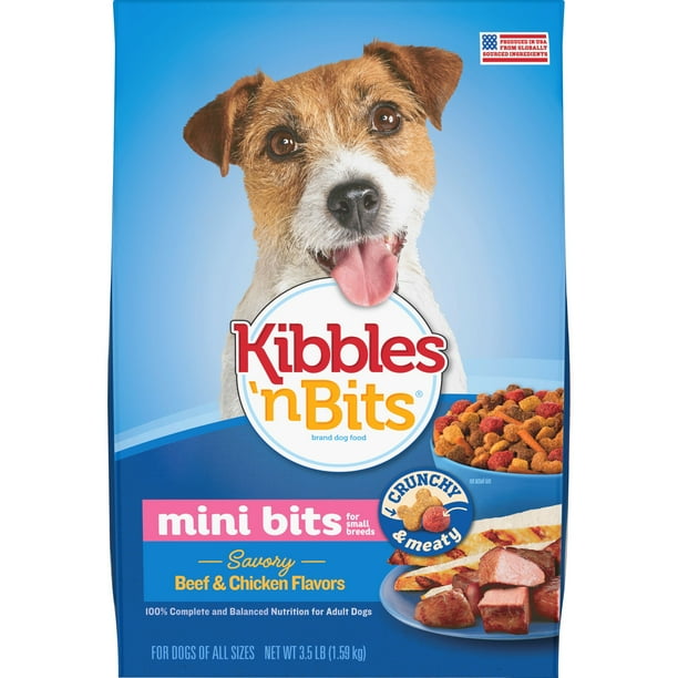 Kibbles 'N Bits Small Breed, Mini Bits, Savory Beef and Chicken Flavor Dog  Food, 3.5-Pound Bag