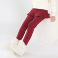 thumbnail image 6 of SILVERCELL 2 Pack Girls Leggings with Ruffle Tutu Skirt Winter Warm Fleece Lined Thick Pantskirt Toddler Stretchy Tights, 6 of 6