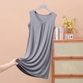 thumbnail image 2 of Women Nightgowns Tank Sundress Summer Sleepshirt Nightgown Comfortable Round Neck Sleeveless Home Dress Loungewear Casual Basic Sleepwear For Women Sleepshirts Dresse Grey 6XL, 2 of 4