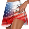 thumbnail image 2 of Women's Independence Day Printed Elastic Waist Pocketed Double Layer Gym Skirt, for Fitness and Celebrations, 2 of 5
