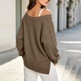 thumbnail image 4 of BUIGTTKLOP Sweatshirts for Women Oversized Long Sleeve Shirts V Neck Side Slit Pullover Cozy Tops Fall Winter Fashion Outfits, 4 of 8