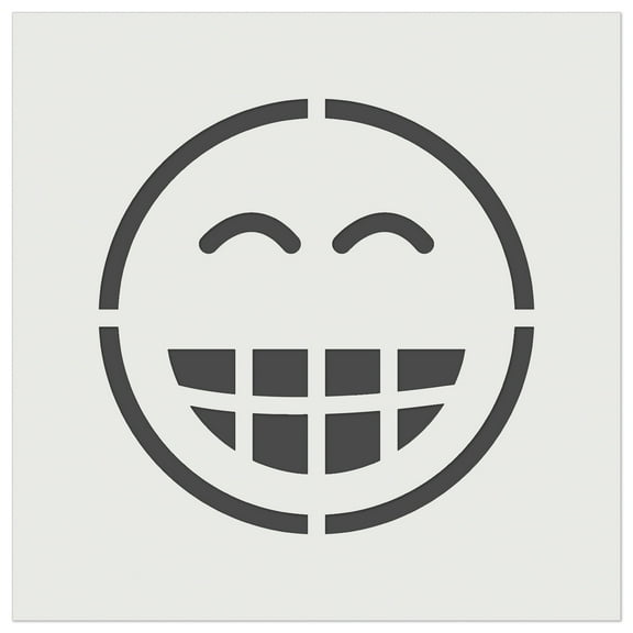 Happy Face Big Smile Teeth Grin Emoticon DIY Cookie Wall Craft Stencil - 3.5 Inch