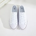 thumbnail image 5 of Women's and men's Classic Fashion White Low-Top Sneakers - Comfortable Lace-Up Canvas Shoes, 5 of 9