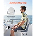 thumbnail image 4 of Boat Seat, Low Backrest, Folding Fishing Boat Seat with Thickened Sponge Cushion & Waterproof PVC Leather, Aluminum Alloy Hinges, Flip Up Boat Seat for Fishing Boats, Yachts, Ships, White, 4 of 10