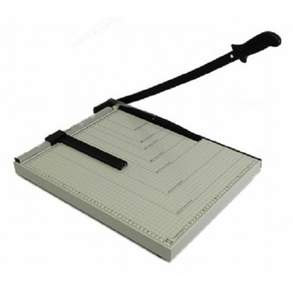 Paper cutter guillotine style 18 cut length x 15 inch metal base