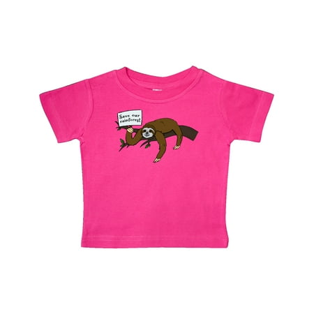 

Inktastic Save Our Rain Forest with Cute Sloth on Tree Branch Gift Baby Boy or Baby Girl T-Shirt