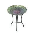 thumbnail image 3 of Teamson Home 18" Mosaic Flower Glass Bird Bath w/ Stand, 3 of 9