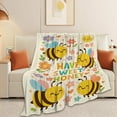 thumbnail image 3 of Bee Blanket Super Soft Warm Fluffy Fleece Flannel Flower Insect Blanket Cozy Fuzzy Plush Stuff Bedding Blankets Gifts for Women Users men Women Adults 50"X40", 3 of 8