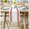 thumbnail image 4 of Chemin de Table en Coton et Lin de Noël 90 Pouces de Long, Rayures Rouges et Blanches, Écharpes de Commode en Toile de Jute pour Salle à Manger/fête/mariage/événement, Géométrique, Lavable en Machine, 4 of 6