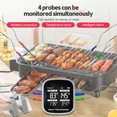 thumbnail image 2 of Termómetro inalámbrico para carne, termómetro Digital LCD para parrilla de alimentos con alarma, 4 sondas, magnético, 164 pies, BT, 2 of 8