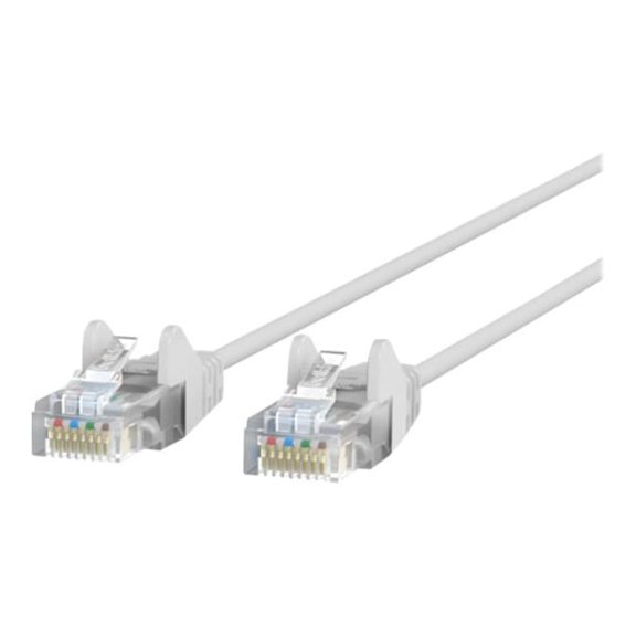CAT6 Slim 28 AWG Network Cable, White -12 ft.