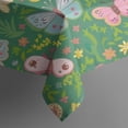 thumbnail image 5 of Cartoon Butterfly Flower Leaf Green Pattern Square Tablecloth,Waterproof Square Table Cover,Wipeable Spillproof Washable Table Cover for Home Kitchen Party Decor 52"x52"(132x132cm), 5 of 6