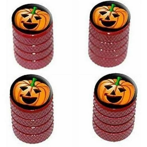 Jack-o-lantern Pumpkin Halloween Tire Rim Wheel Aluminum Valve Stem Caps, Multiple Colors