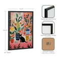 thumbnail image 6 of Kate and Laurel Whimsical Houseplants and a Black Kitty Cat Framed Wall Art by The Creative Bunch Studio, 12x16 Black, Colorful Cat and Plants Art for Wall, 6 of 7