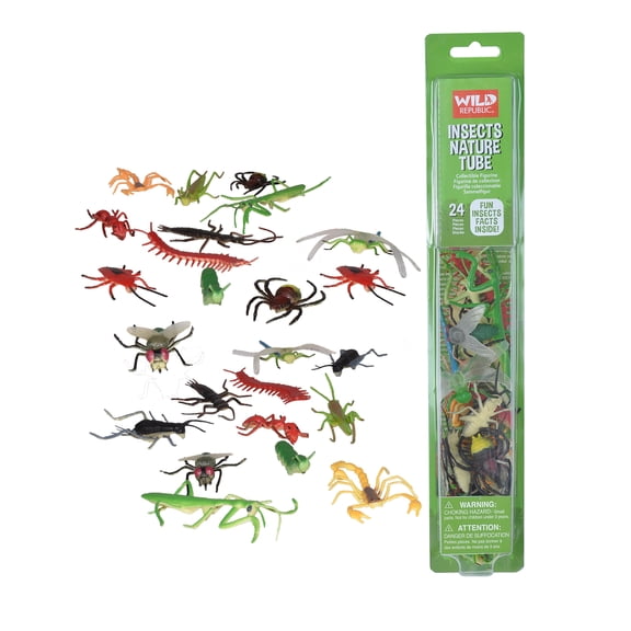 Wild Republic Insect Nature Tube, Kids Gifts, Educational Toys for Kids, Crawler, Insect Toy 24 Piece Set