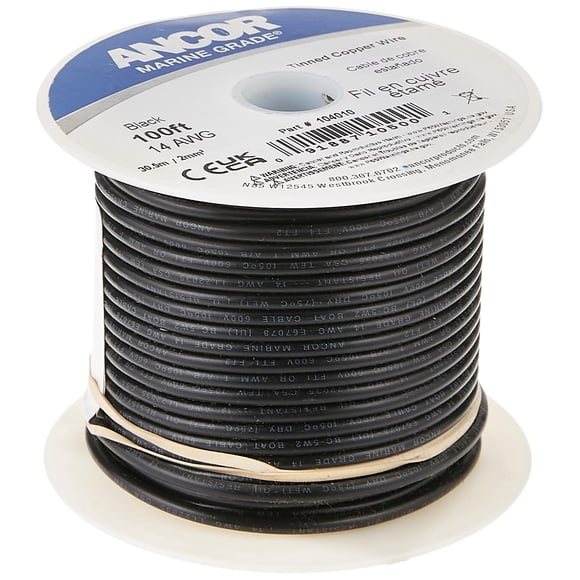 Cable de alambre y batería Ancor Marine Grade 12 AWG 30 m negro