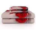 thumbnail image 4 of Microfiber Bed Sheet Set Lightweight Set - Flat Sheet Fitted Sheet Pillowcases - Extra Soft Shrinkage & Fade Resistant with Deep Pockets up tp 16” Mattress (Queen, Red Roses), 4 of 7