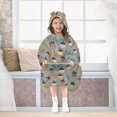 thumbnail image 7 of FORMRS Wearable Blanket Hoodie with Sleeves for Kids Cozy Flannel Sweatshirt, Cute Acorns Pattern, 7 of 7