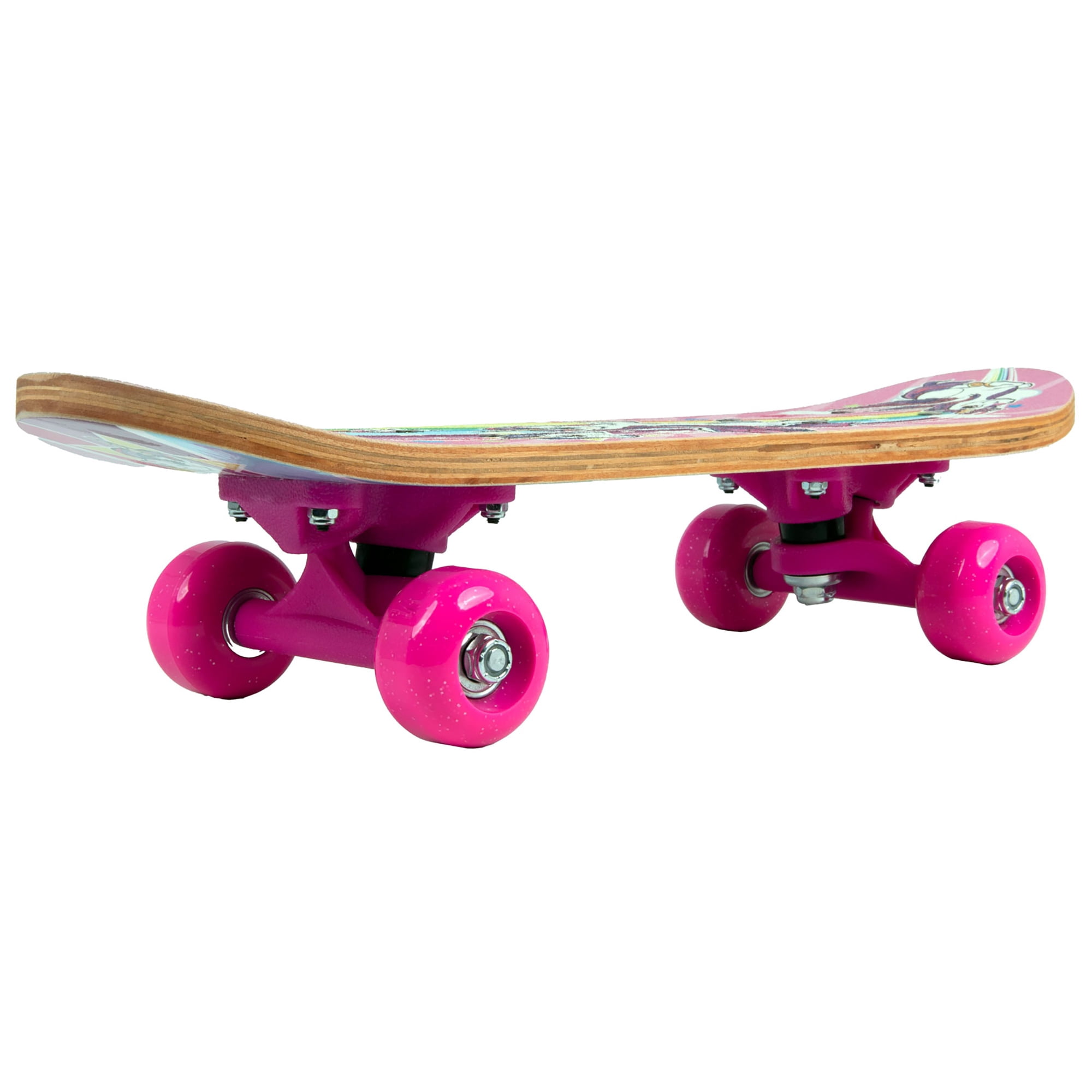 Ozbozz: 17" Skateboard - Unicorn - Heavy-Duty Flashing Wheels, Anti-Slip Grip, Smooth-Ride Bearings, Wooden Deck, Outdoor Ride-On Toy, Kids Ages 3+