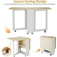 thumbnail image 3 of LotFun Folding Dining Table with 2 Storage Racks, Space Saving Dining Table with 6 Wheels, Kitchen Table for Small Spaces (48" x 24" x 30"), 3 of 8