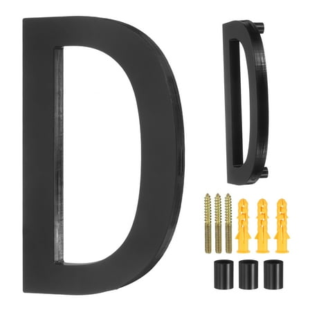Uxcell 5" Acrylic Modern Floating House Letters for Outside Address(Letter D, Black)