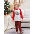thumbnail image 4 of Christmas Family Pajamas Matching Set, Long Sleeve Letters Print T-shirt with Plaid Pants Sleepwear Loungewear, 4 of 6