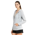 thumbnail image 2 of Women’s Lightweight Cotton Hoodie with Packets S-3XL Full Zip Cotton Blend Drawstring Zipper Hooded Sweatshirt Jacket Regular & Plus Size Casual Womenswear Activewear, 2 of 3
