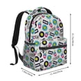 thumbnail image 2 of Rateoe American Musical Pattern Casual Backpack for School, Work, Travel – Adjustable Straps, Multiple Compartments – Ergonomic Design, Fits Laptops and Tablets, 2 of 5