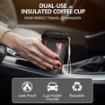 thumbnail image 2 of 18oz Travel Coffee Mug, 316 Stainless Steel Vacuum Insulated Tumbler with 2-in-1 Straw Lid & Strap, Liquid & Marble Print, 2 of 6