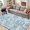 Blue tint, variant on Vintage Distressed Floral Area Rug Soft Non Slip Rug Washable Thin Floor Carpet Low Pile Non Shedding Rug, Traditional Oriental Rug, Bordered Rug for Living Room, Bedroom