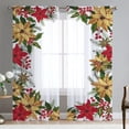 thumbnail image 1 of Goory Rideaux de Noël Luxe 2 Pcs Draperies Texturées en Lin Décoration Maison Rideau de Fenêtre Poche de Tringle Style Chambre-4 L:51 Pouces x H:83 Pouces, 1 of 6