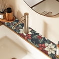 thumbnail image 2 of Yayeee Faucet Mat for Kitchen Sink 14.7" Diatomite Long Splash Guard Pad, White Christmas Leaves, 2 of 7