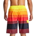 thumbnail image 7 of APEXFWDT Big and Tall Mens Swim Trunks Long, 9 Inches Inseam Mens Boardshorts Bathing Suits Color Block Summer Board Shorts Swim Shorts, 7 of 7