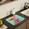 thumbnail image 5 of Yayeee Dish Drying Mat for Kitchen Counter 16" x 18" Microfiber Super Absorbent Coffee Decorative Pad, Pink Cheetah, 5 of 9