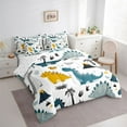thumbnail image 3 of jejeloiu Vintage Dinosaur 7pcs Bedding Comforter Set,Happy Camping Queen Bedding Sets,Colorful Dino Queen Sheet Sets For Boys Kids,Microfiber Bedroom Decor Reversible, 3 of 8
