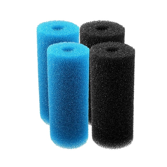 Delapan 5.9 inch Pre-Filter Blue Black Foam Replacement Sponge Filtration Kit for Aquarium Fish Tank, 4 Pack