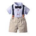 thumbnail image 2 of Ketyyh-chn99 Toddler Boys Summer Vest Outfit Baby Boys Summer Suits Short Sleeve Wedding Outfits 2Pcs Graduation Dress Vest Coat Shirt Bowtie Shorts Set Size for 12-18 Months,Blue, 2 of 4