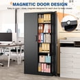 thumbnail image 6 of Fesbos 72" Metal Storage Cabinet with 5 Adjustable Shelves,Tall Lockable Tools Cabinet, Black Steel Garage Storage Cabinets for Home Office,Pantry,Hospital, 6 of 11