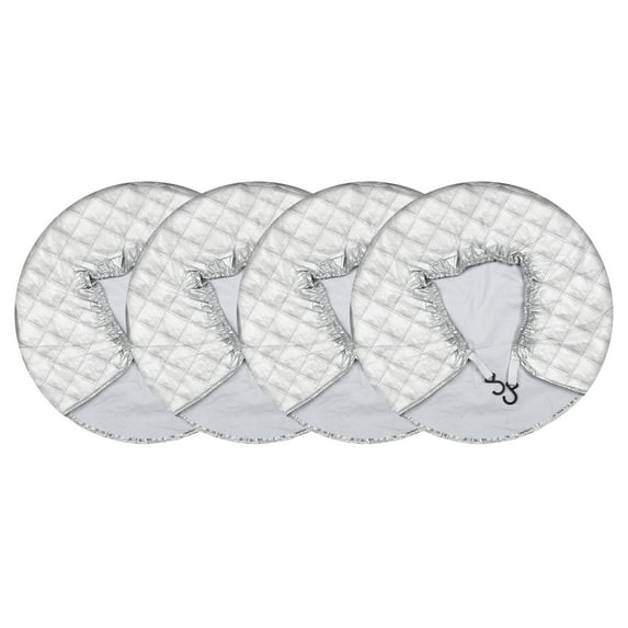 Waterproof 36"-39" Set of 4 Wheel & Tire Covers Aluminum film Sun Protectors for RV Truck Camper Trailer Silver Tone