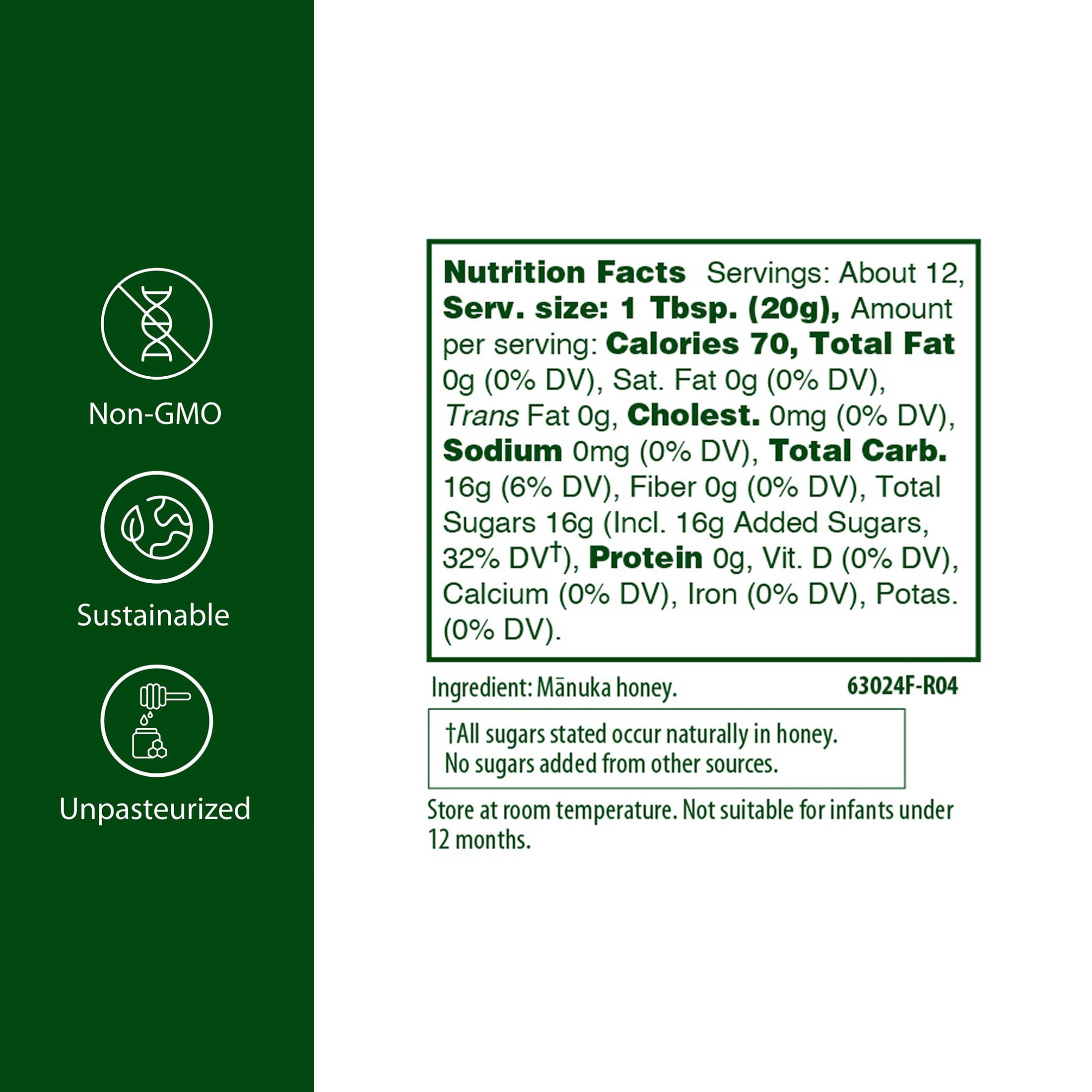 Flora - Mānuka Honey MGO 250+/10+ UMF, New Zealand Honey, 100% Traceable MGO,Natural Healing, Sore Throat Relief, Aids Digestion, 8.8-oz. Jar
