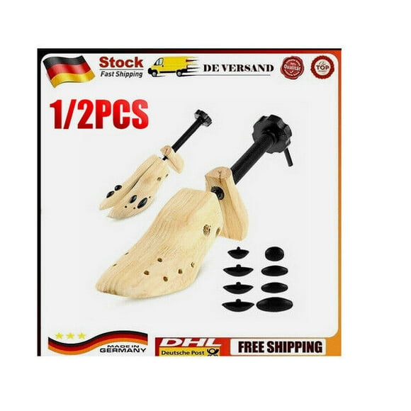 2 Schuhspanner Schuhdehner Holz Damen Herren Schraubspanner Holz Aufsätze L