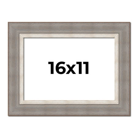 16x11 Frame Grey Real Wood Picture Frame Width 2.75 Inches | Interior Frame Depth 0.5 Inches |