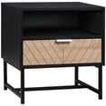 thumbnail image 1 of HOMCOM Bedside Table with Drawer, Nightstand with Shelf & Metal Base, Black, 1 of 10