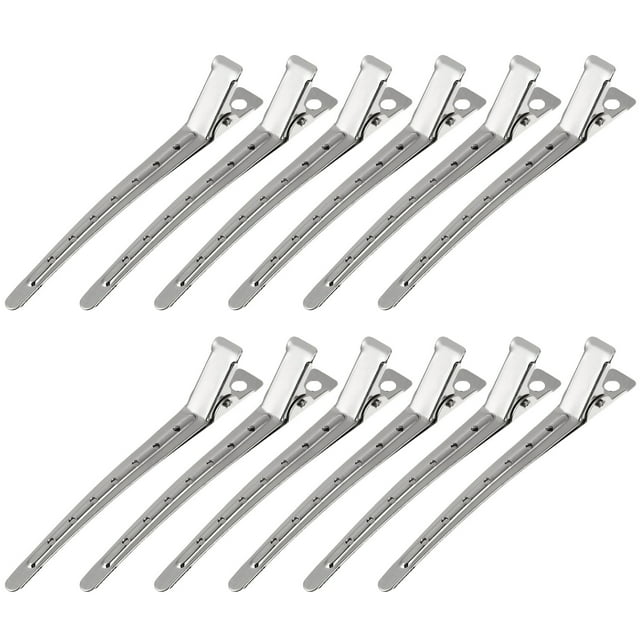 12 Pcs Pinces à Cheveux en Métal pour Coiffure, Pinces de Coupe de Cheveux
