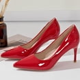 thumbnail image 3 of DADAWEN Women's Pumps Stiletto Heels Pointed Toe Red Wedding Dressy Shoes 8.5 US, 3 of 6