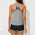 thumbnail image 3 of Jjayotai Womens Athletic 2 Piece Tankini Swimsuits with Shorts, Swim Tank Tops and Boyshorts Stripe Printed Tummy Control Bathing Suits Black M, 3 of 3