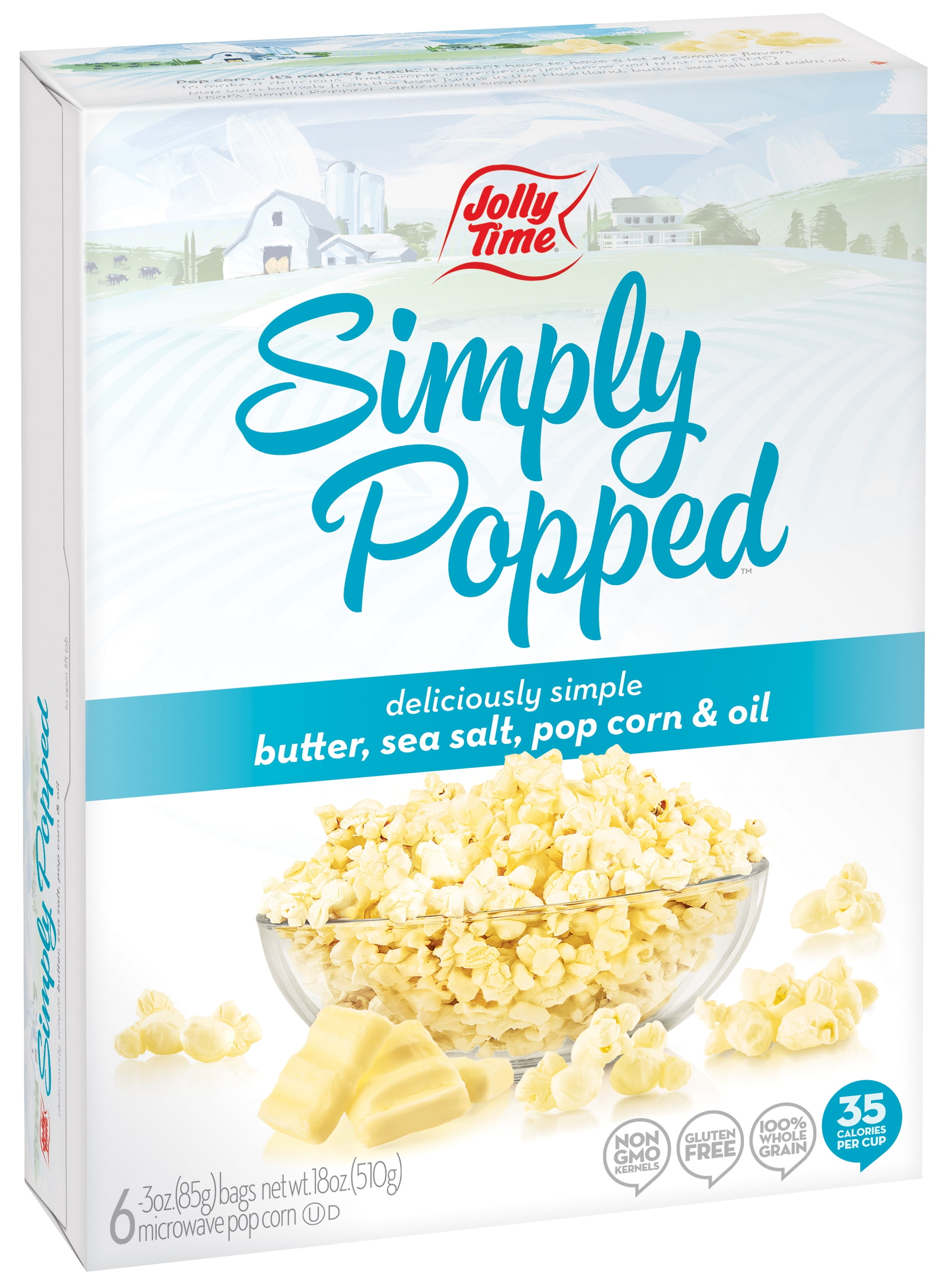 Jolly Time Simply Popped Butter Microwave Popcorn, 3 Oz, 6 Ct - Walmart